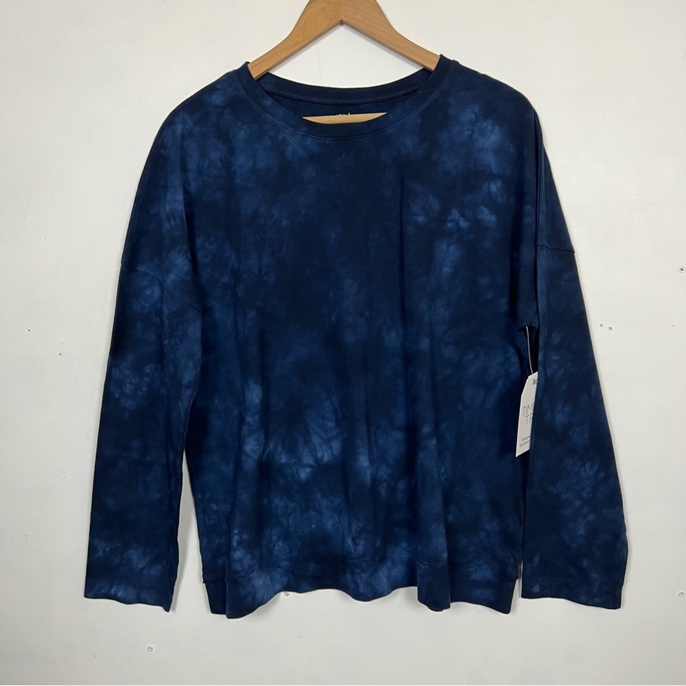 NWT Time And Tru Oversized Dark Navy Tye Dye T - Shirt / Pullover Sz M - Picture 8 of 15